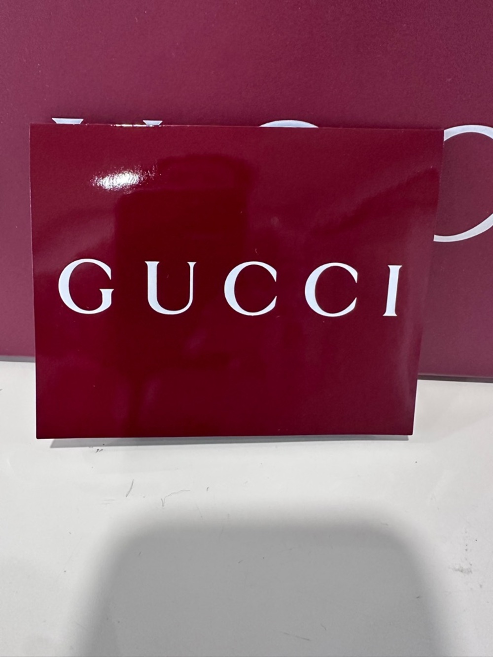 Authentic Gucci burgundy empty tie box with receipt holder. - Picture 2 of 7